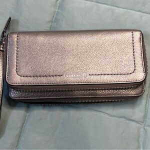 Metallic Silver Women's Clutch Wallet